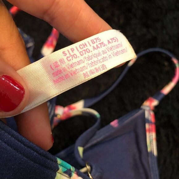 PINK victoria secret bikini top bra floral tropical print women’s Small - Picture 3 of 6